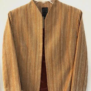 Due Per Due Petite Blazer P6 Camel Gold Corduroy Career Open Front Jacket PS